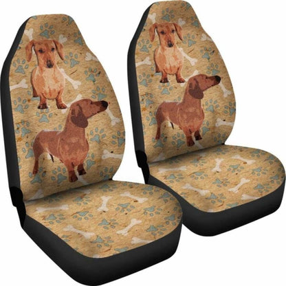 Dachshund Car Seat Covers Tan 092813