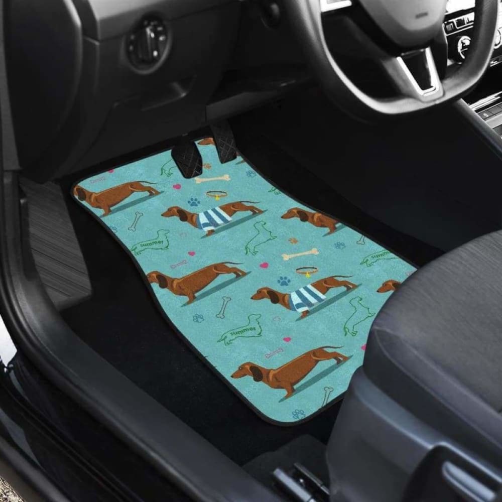 Dachshund Decorative Background Front And Back Car Mats 092813 - YourCarButBetter
