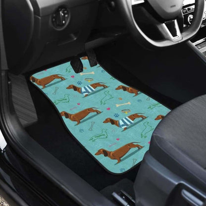 Dachshund Decorative Background Front And Back Car Mats 092813 - YourCarButBetter