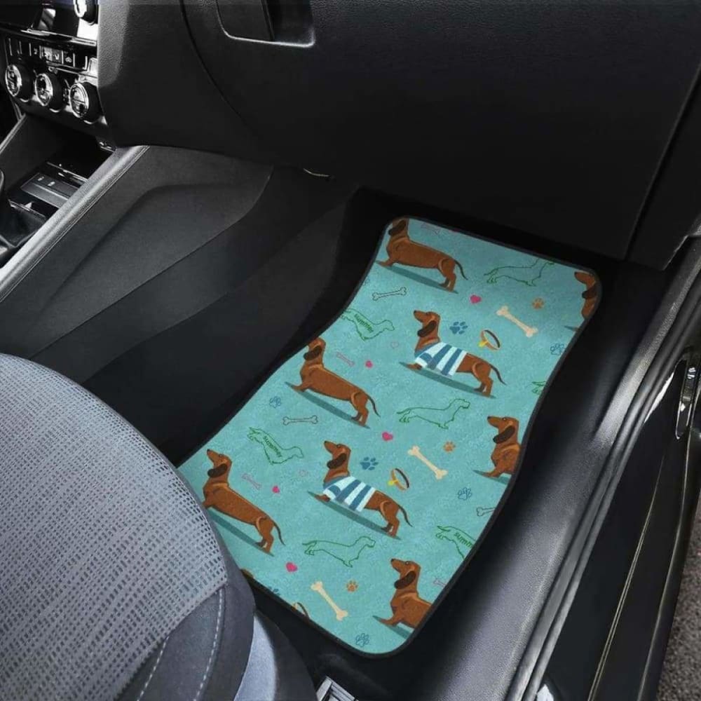 Dachshund Decorative Background Front And Back Car Mats 092813 - YourCarButBetter