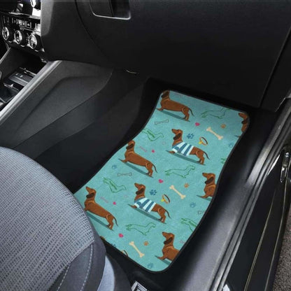 Dachshund Decorative Background Front And Back Car Mats 092813 - YourCarButBetter