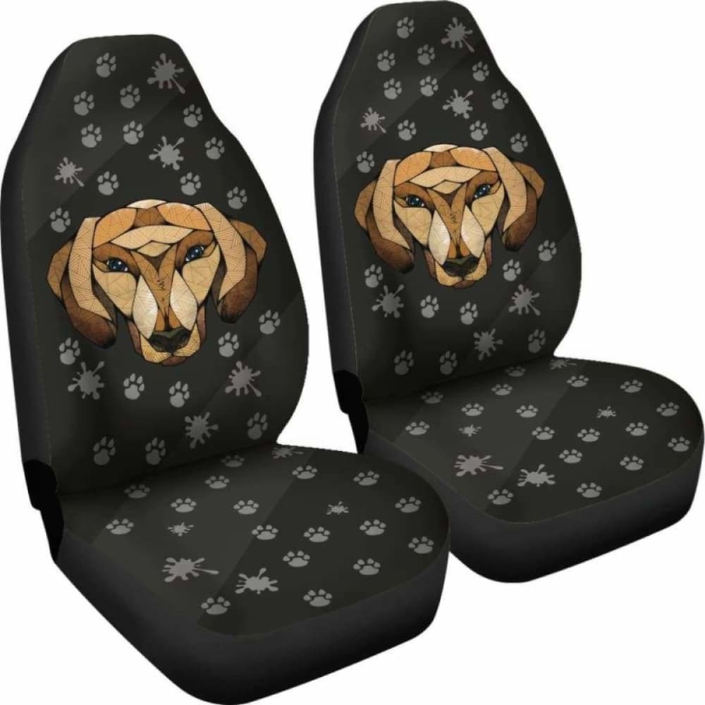Dachshund Face Black Car Seat Covers 092813 - YourCarButBetter