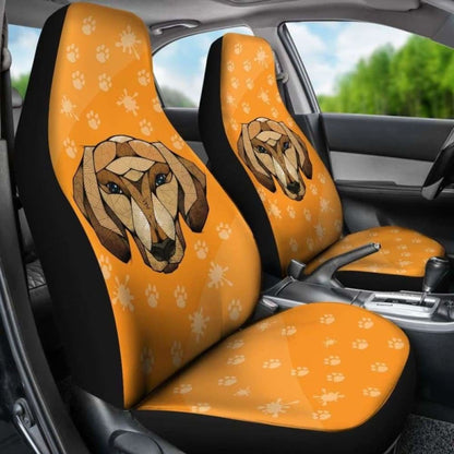 Dachshund Face Orange Car Seat Covers 092813 - YourCarButBetter