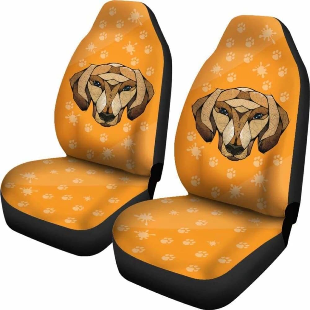 Dachshund Face Orange Car Seat Covers 092813 - YourCarButBetter