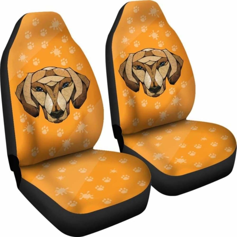 Dachshund Face Orange Car Seat Covers 092813 - YourCarButBetter