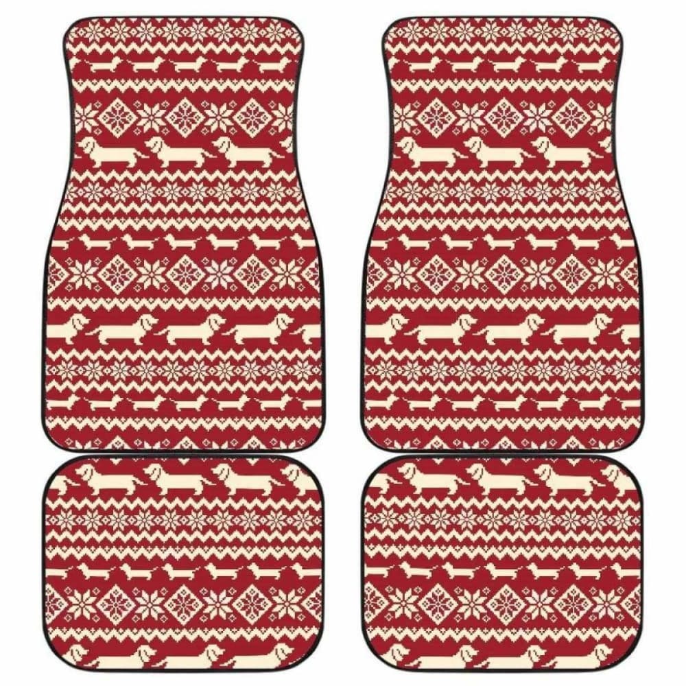 Dachshund Nordic Pattern Front And Back Car Mats 092813 - YourCarButBetter