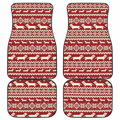 Dachshund Nordic Pattern Front And Back Car Mats 092813 - YourCarButBetter