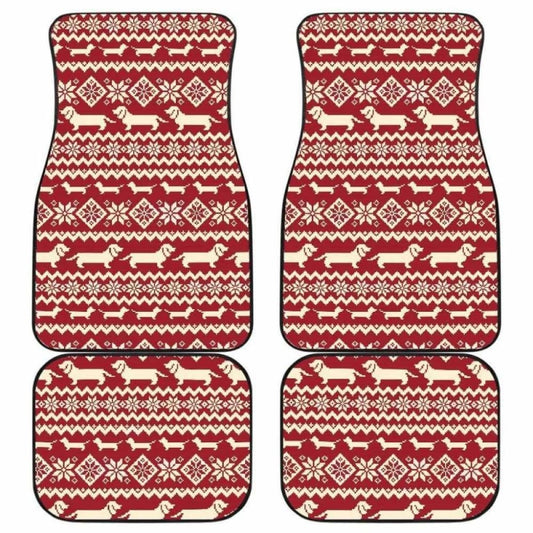 Dachshund Nordic Pattern Front And Back Car Mats 092813 - YourCarButBetter