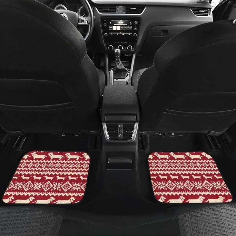 Dachshund Nordic Pattern Front And Back Car Mats 092813 - YourCarButBetter