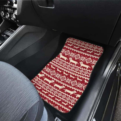 Dachshund Nordic Pattern Front And Back Car Mats 092813 - YourCarButBetter