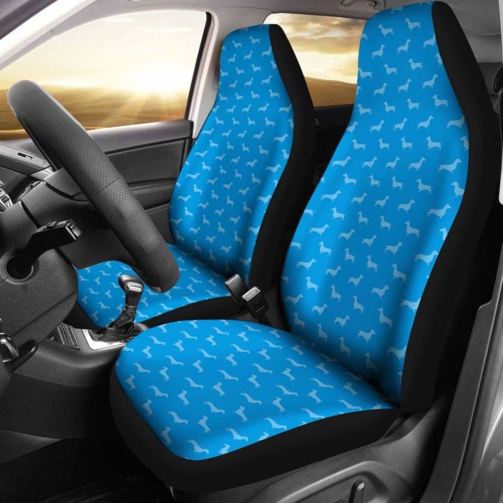 Dachshund Pattern Blue Car Seat Covers Bestselling 092813 - YourCarButBetter