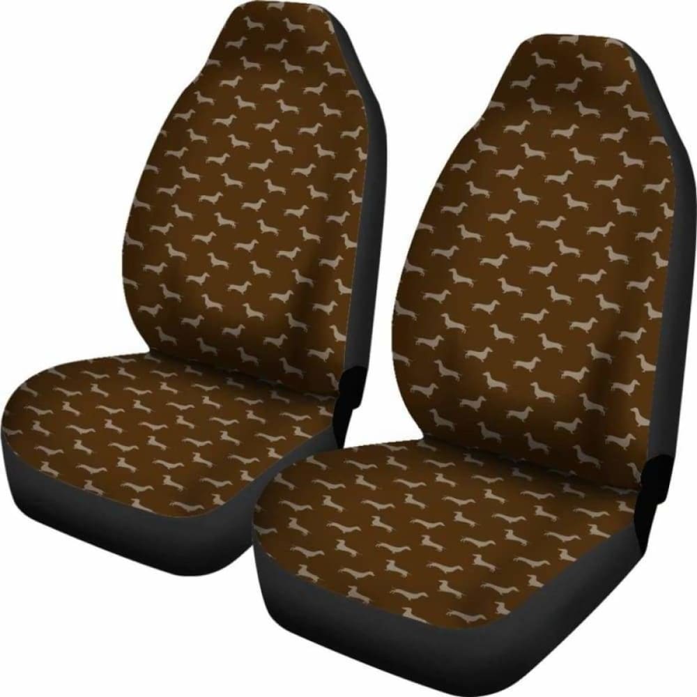 Dachshund Pattern Brown Car Seat Covers 092813 - YourCarButBetter