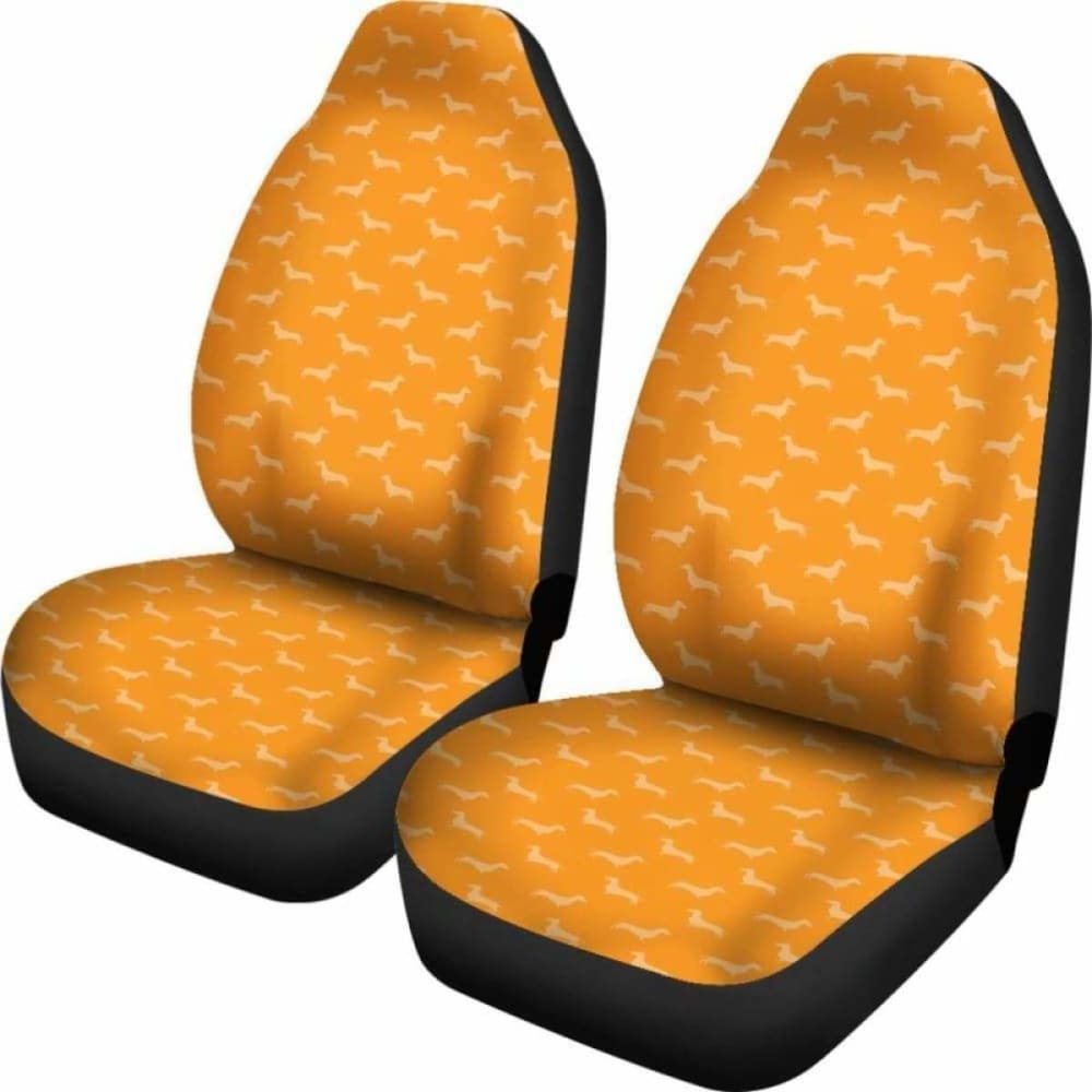 Dachshund Pattern Orange Car Seat Covers 092813 - YourCarButBetter