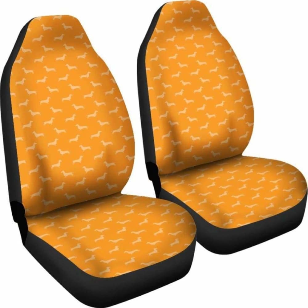 Dachshund Pattern Orange Car Seat Covers 092813 - YourCarButBetter