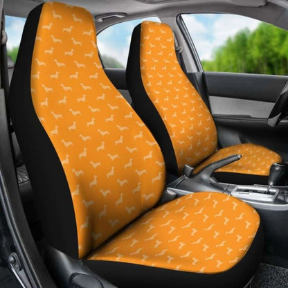 Dachshund Pattern Orange Car Seat Covers 092813 - YourCarButBetter