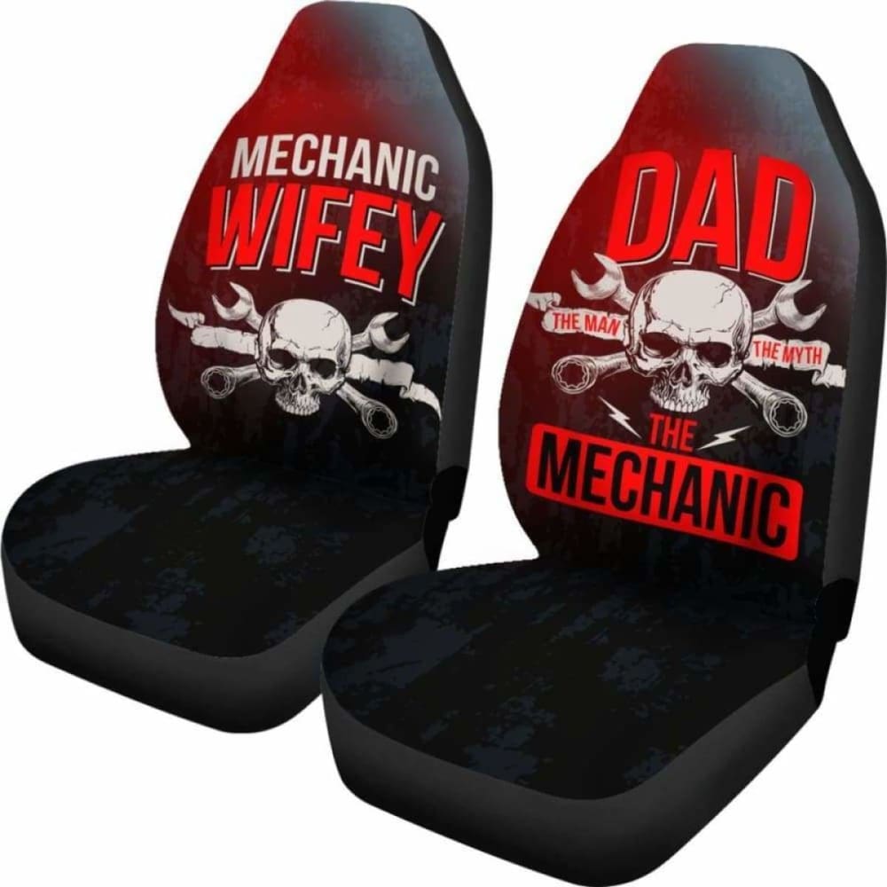 Dad & Wifey Mechanic Car Seat Covers 174914 - YourCarButBetter