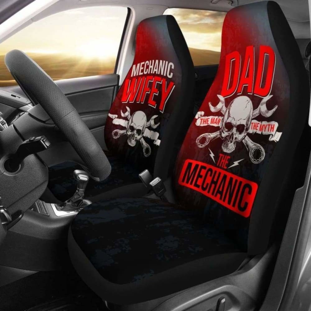 Dad & Wifey Mechanic Car Seat Covers 174914 - YourCarButBetter