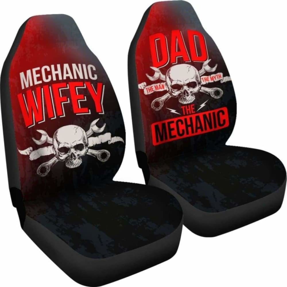 Dad & Wifey Mechanic Car Seat Covers 174914 - YourCarButBetter