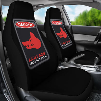 Danger Sign Angry Dog Leave This Area Car Seat Covers Custom 1 212903 - YourCarButBetter