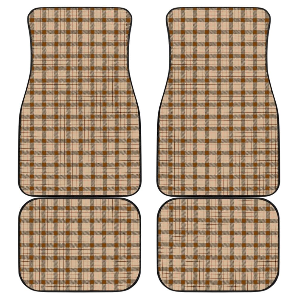 Dark Brown Checked Buffalo Plaid Amazing Car Floor Mats 211606 - YourCarButBetter
