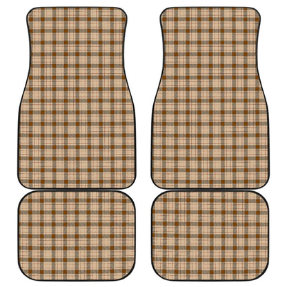 Dark Brown Checked Buffalo Plaid Amazing Car Floor Mats 211606 - YourCarButBetter