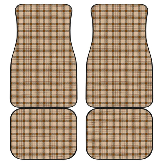 Dark Brown Checked Buffalo Plaid Amazing Car Floor Mats 211606 - YourCarButBetter