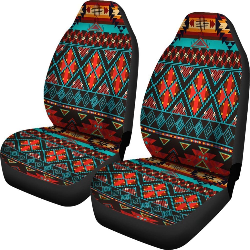 Dark Brown Red Pattern Native American Car Seat Covers 093223 - YourCarButBetter