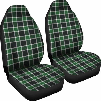 Dark Green And Black Plaid Check Car Seat Covers 105905 - YourCarButBetter