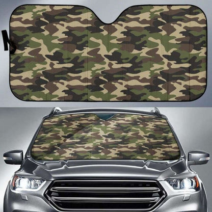 Dark Green Camo Camouflage Pattern Car Auto Sun Shades 172609 - YourCarButBetter