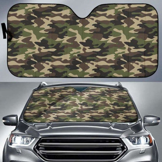 Dark Green Camo Camouflage Pattern Car Auto Sun Shades 172609 - YourCarButBetter