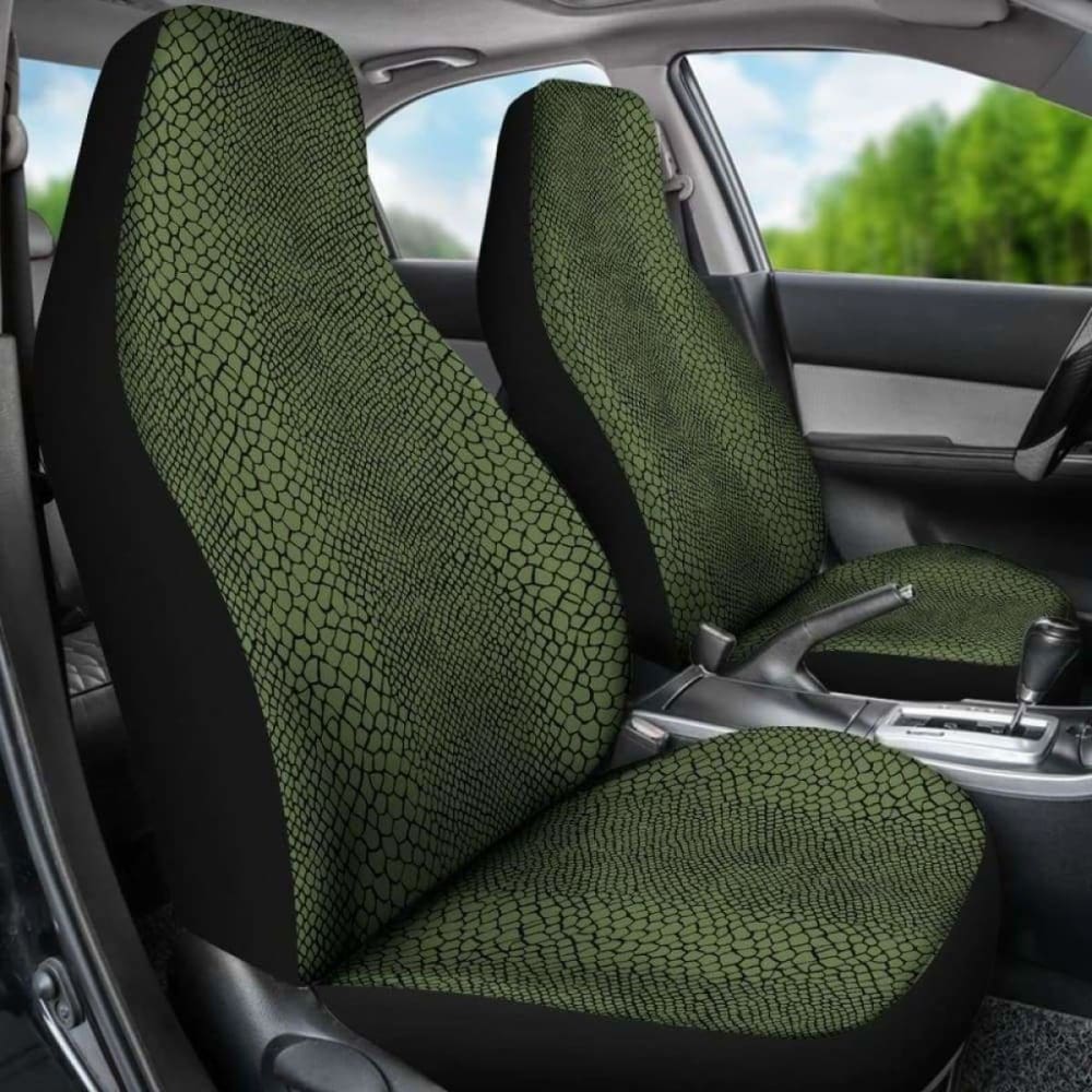 Dark Green Reptile Snake Skin Car Seat Covers 232125 - YourCarButBetter