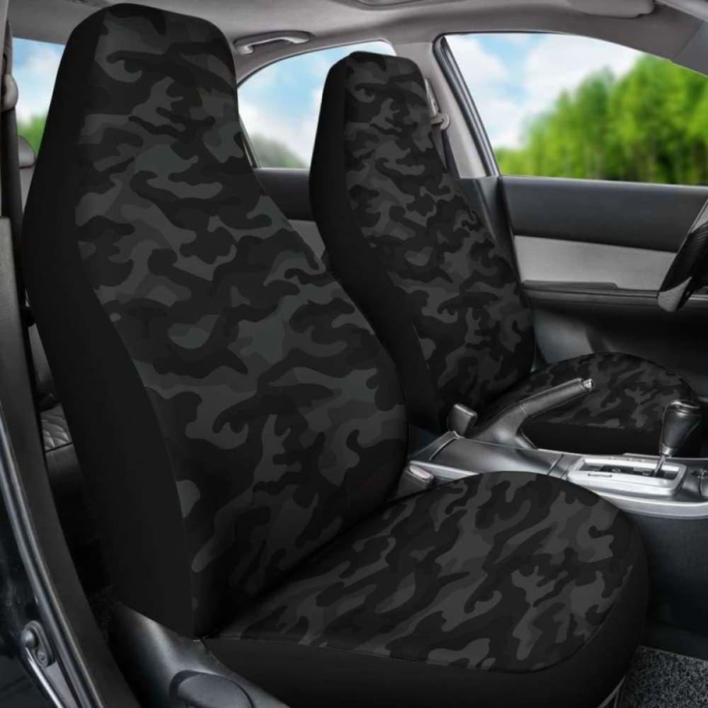 Dark Grey Camouflage Car Seat Covers 112608