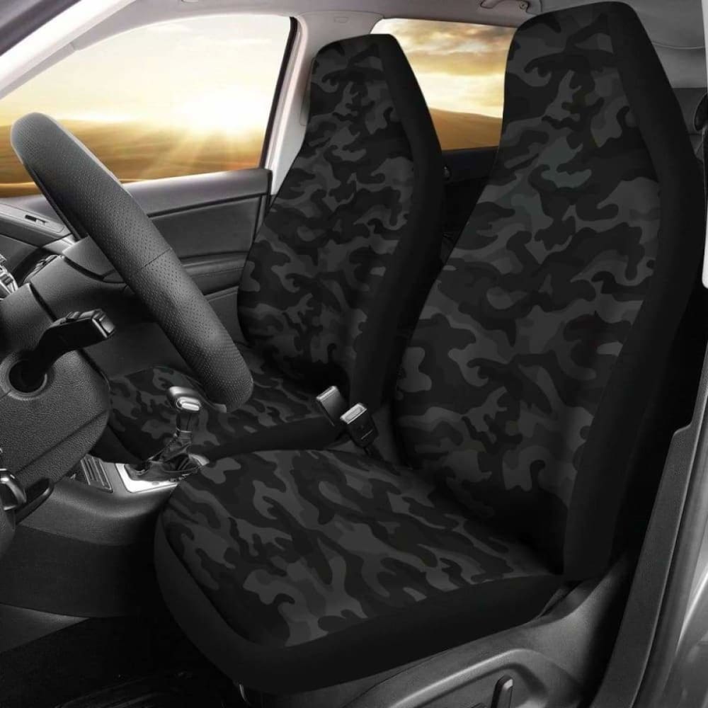 Dark Grey Camouflage Car Seat Covers 112608