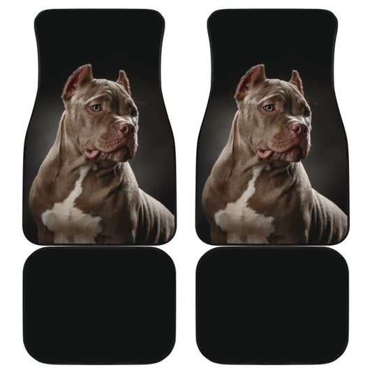 Dark Grey Pit Bull Black Car Floor Mats 210802