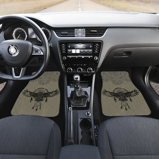 Dark Owl Dreamcatcher Native American Car Floor Mats 210301 - YourCarButBetter