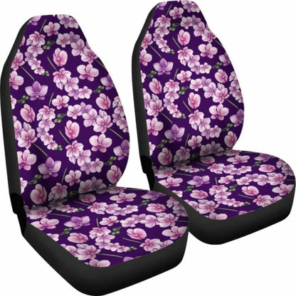 Dark Purple And Pink Orchid Pattern Car Seat Covers 174914 - YourCarButBetter