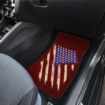 Dark Red American Flag Car Floor Mats 211206 - YourCarButBetter