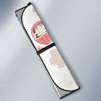 Daruma Japanese Wooden Doll Cherry Blossom Flower Pattern Car Auto Sun Shades 104020 - YourCarButBetter