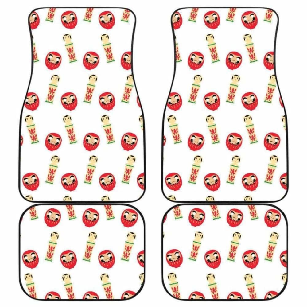 Daruma Japanese Wooden Doll Front And Back Car Mats 094201 - YourCarButBetter