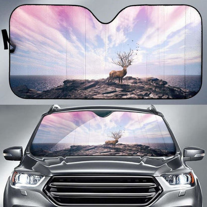 Deer Cliff Sea Hd 4K Car Sun Shade 172609 - YourCarButBetter