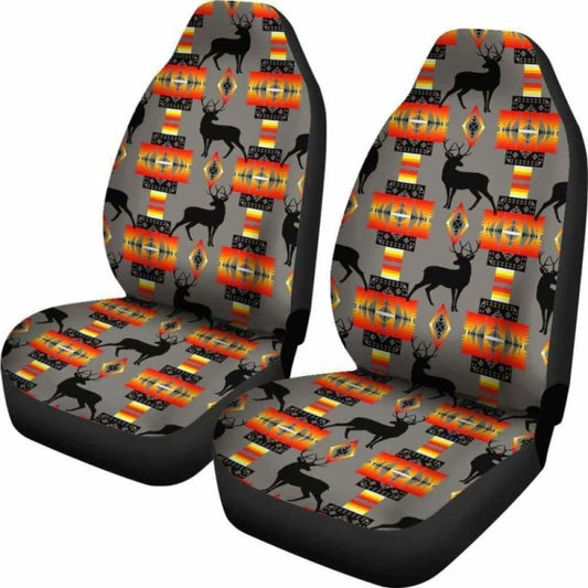 Deer Gray Set of Car Seat Covers Awesome 161012