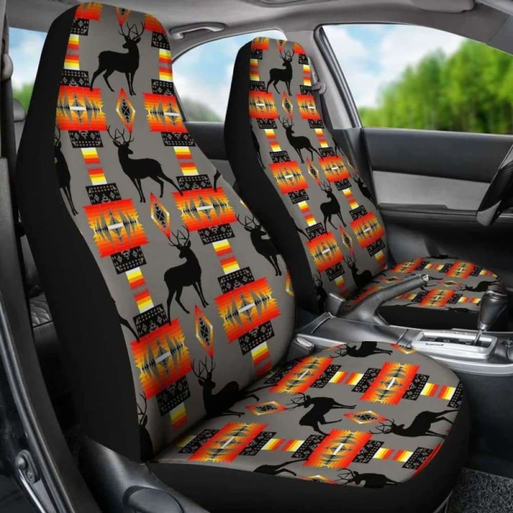 Deer Gray Set of Car Seat Covers Awesome 161012