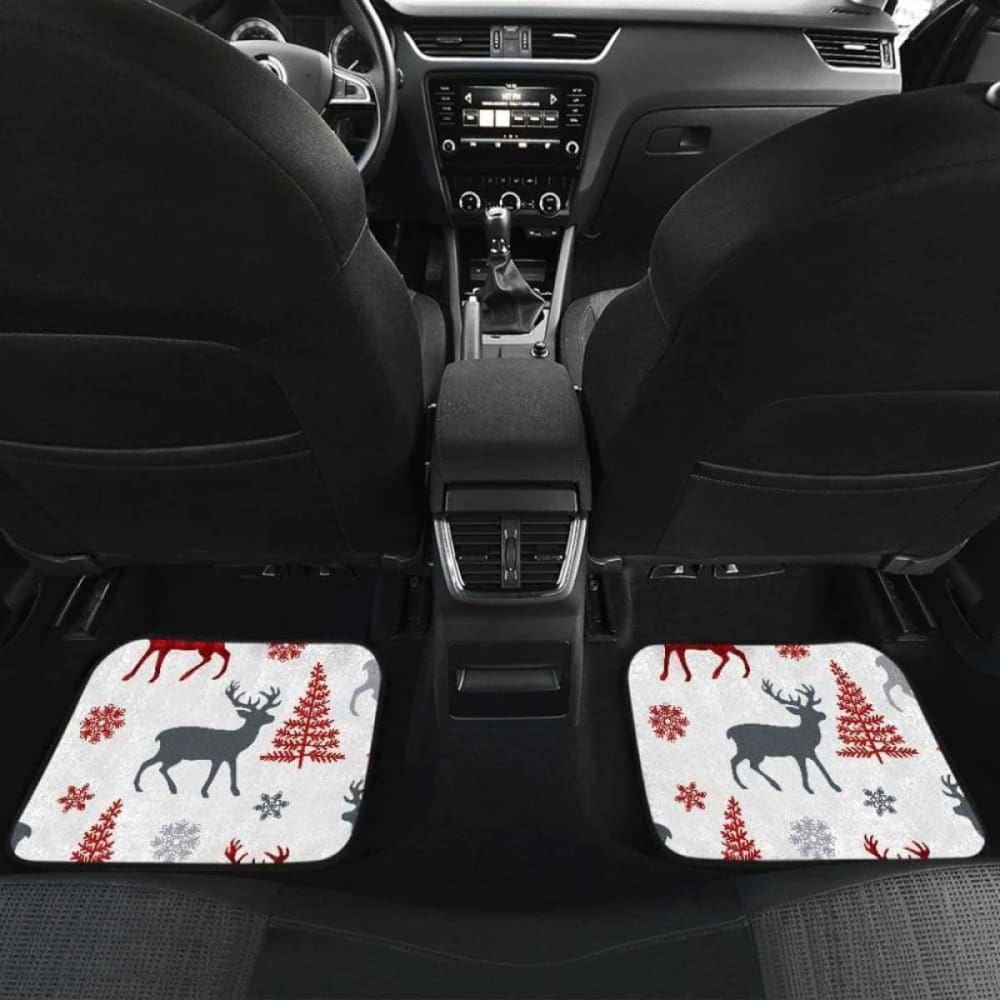 Deer Tree Snowflakes Chrismas Pattern Front And Back Car Mats 161012