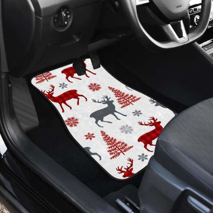 Deer Tree Snowflakes Chrismas Pattern Front And Back Car Mats 161012