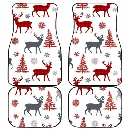 Deer Tree Snowflakes Chrismas Pattern Front And Back Car Mats 161012