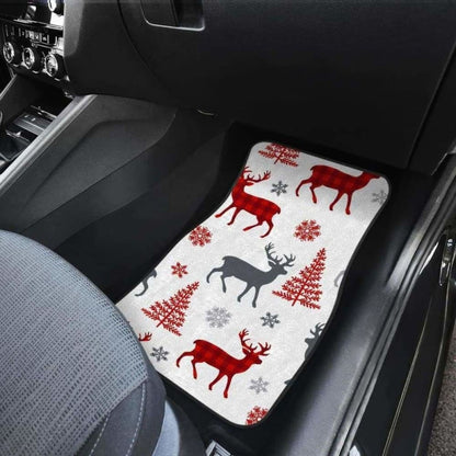Deer Tree Snowflakes Chrismas Pattern Front And Back Car Mats 161012
