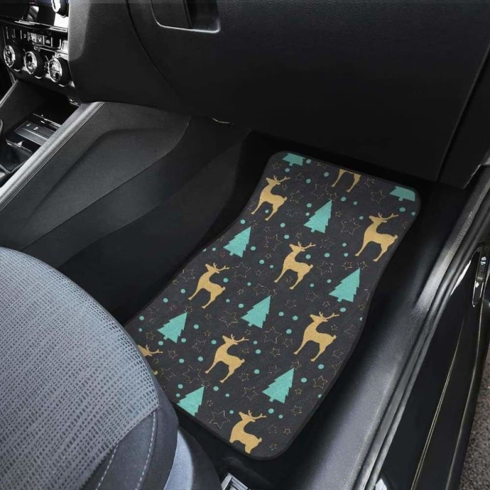 Deers Star Tree Pattern Front And Back Car Mats 161012