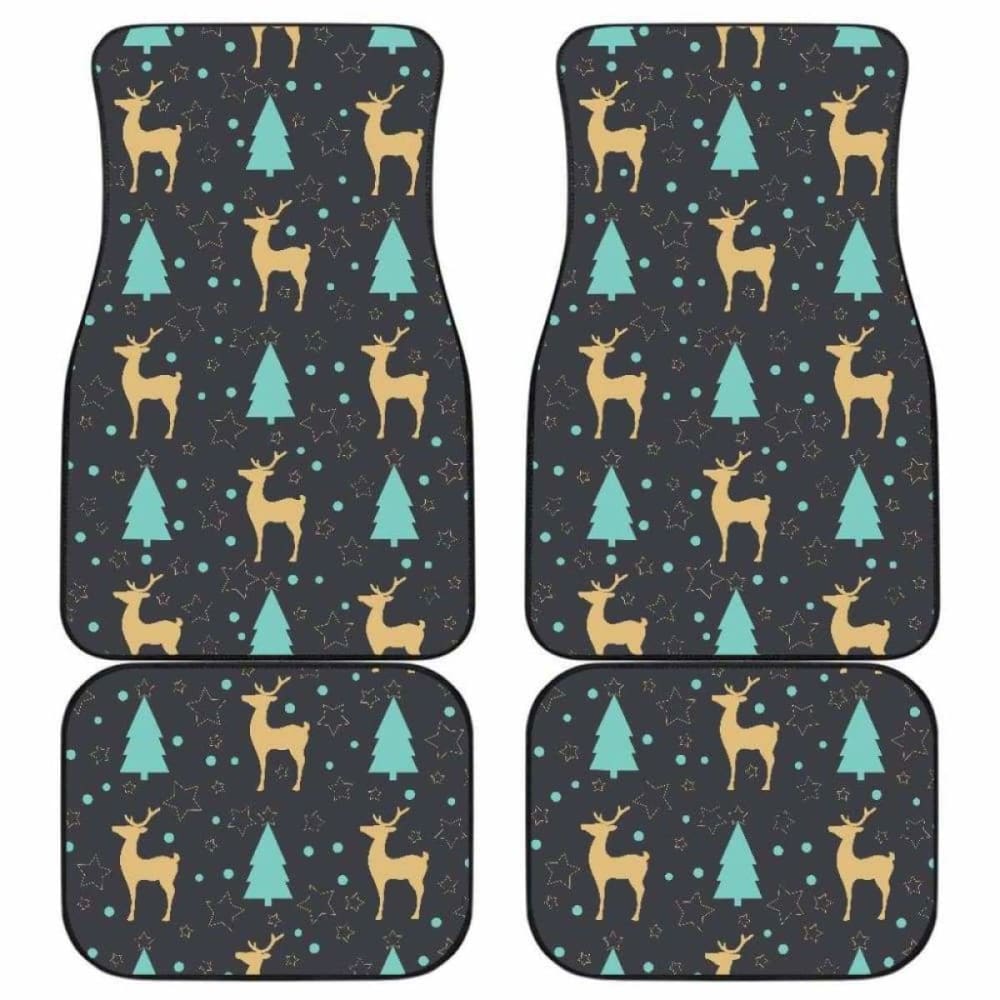 Deers Star Tree Pattern Front And Back Car Mats 161012