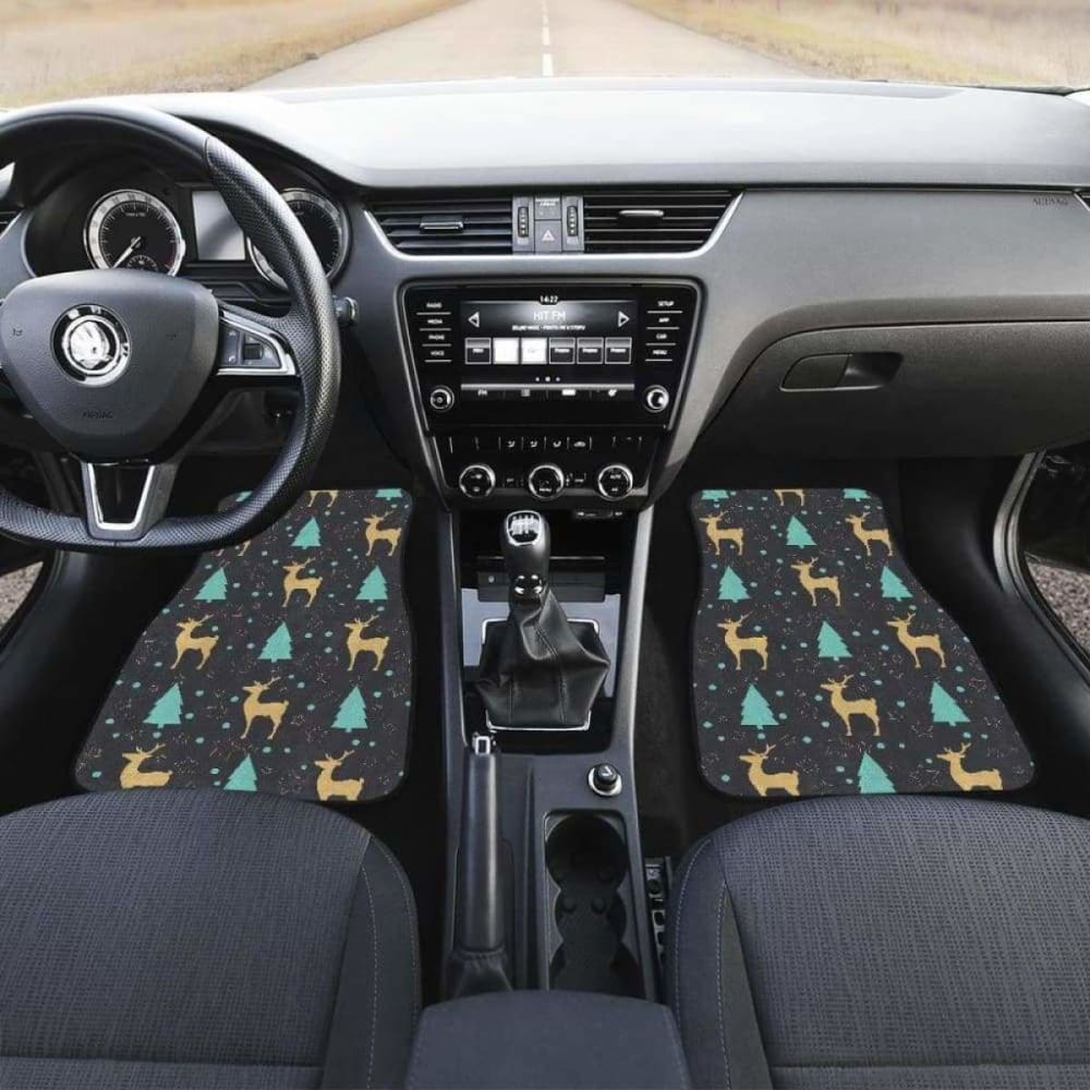 Deers Star Tree Pattern Front And Back Car Mats 161012