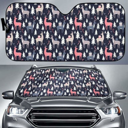 Deers Winter Christmas Pattern Car Auto Sun Shades 172609 - YourCarButBetter